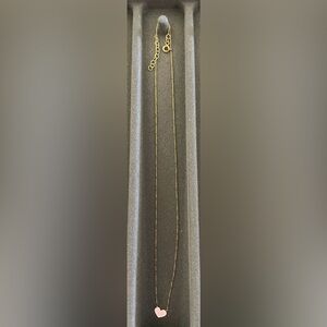 18k yellow gold dainty necklace 45 cm length or adjustable chain.